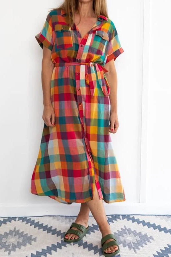 Fashion Casual Plaid Dress