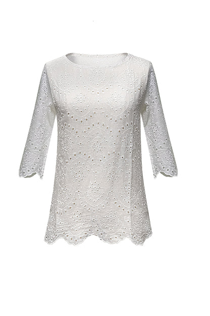 Chic Casual Eyelet Lace Blouse