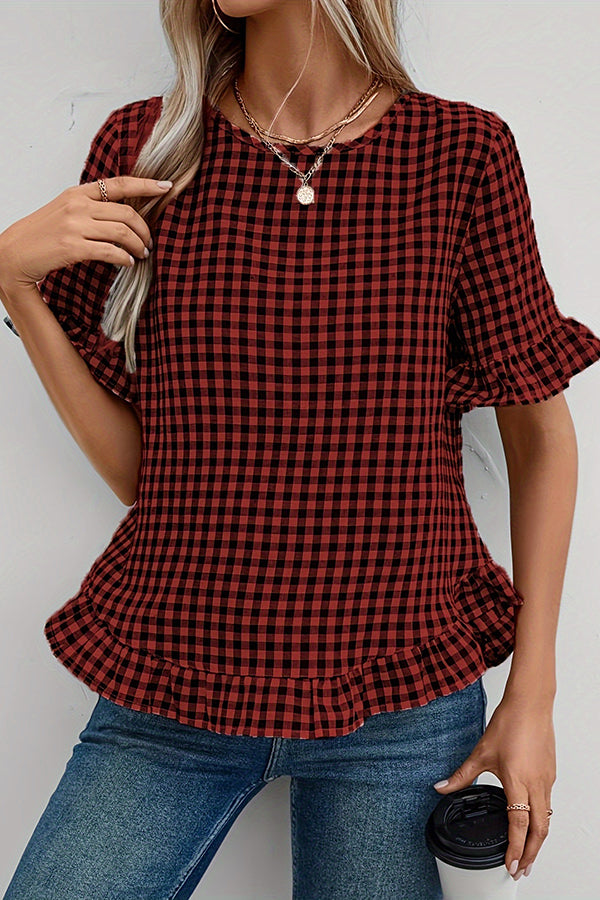 Elegant Plaid Blouse for All Seasons