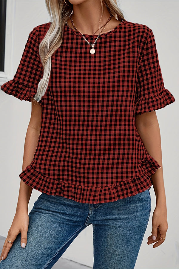 Elegant Plaid Blouse for All Seasons