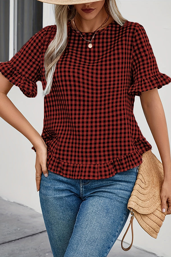 Elegant Plaid Blouse for All Seasons