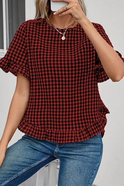 Elegant Plaid Blouse for All Seasons