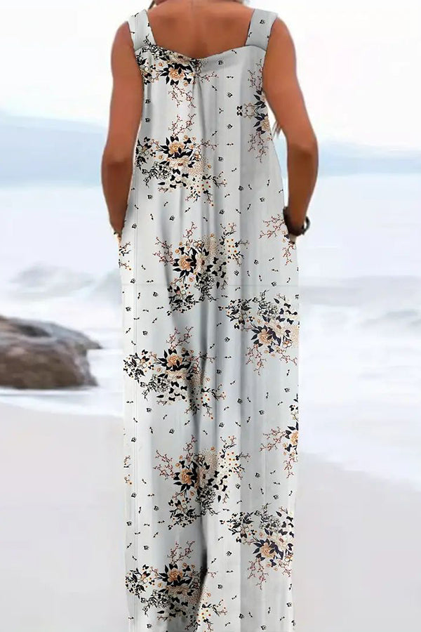 Women's Plus Size Floral Print Wide Leg Jumpsuit for Spring & Summer