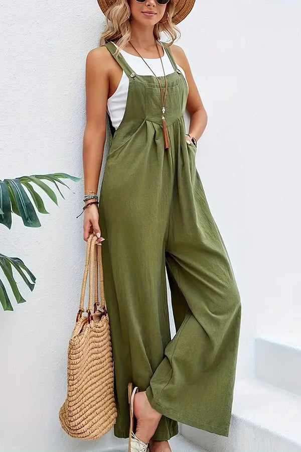 Women's Boho Sleeveless Jumpsuit with Pockets