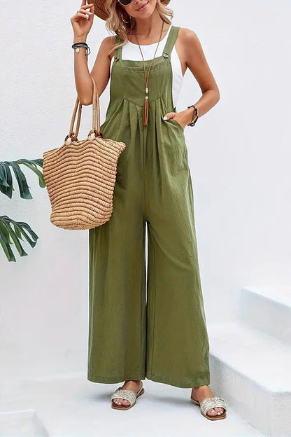 Women's Boho Sleeveless Jumpsuit with Pockets