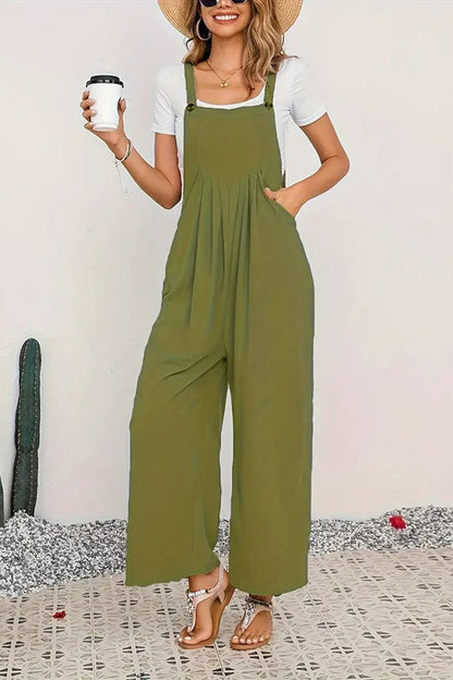 Women's Boho Sleeveless Jumpsuit with Pockets