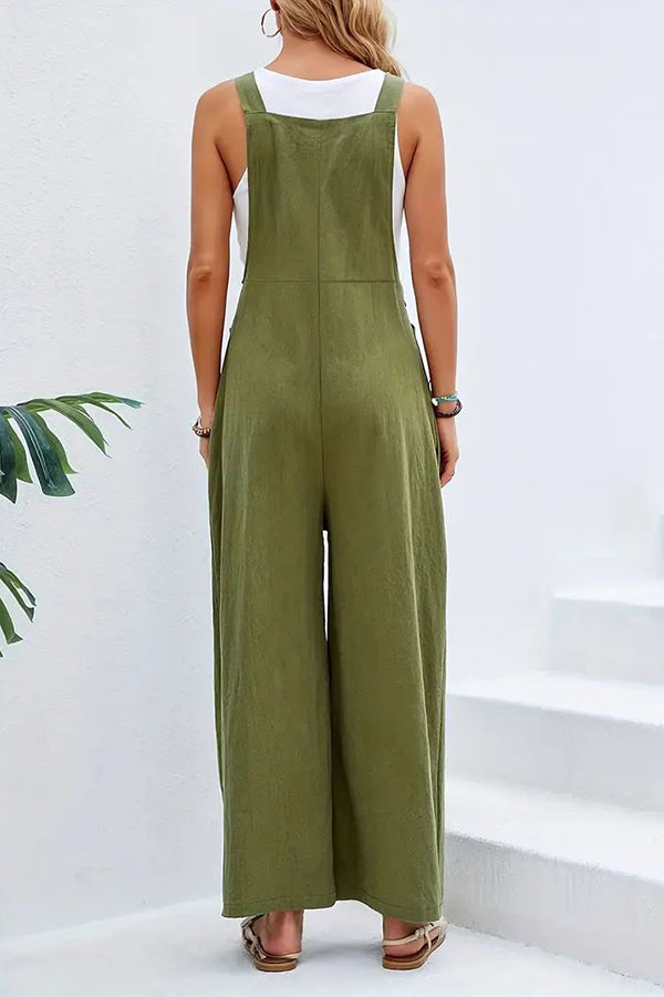 Women's Boho Sleeveless Jumpsuit with Pockets