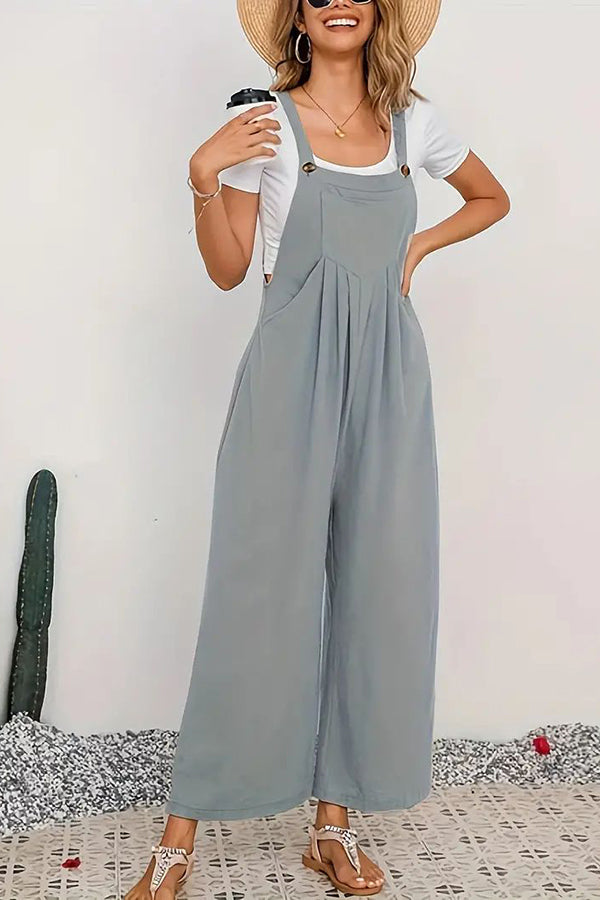 Women's Boho Sleeveless Jumpsuit with Pockets