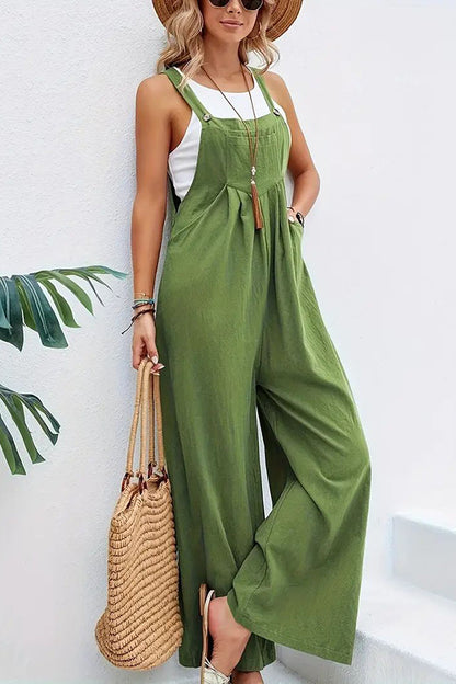 Women's Boho Sleeveless Jumpsuit with Pockets