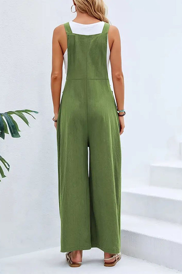 Women's Boho Sleeveless Jumpsuit with Pockets