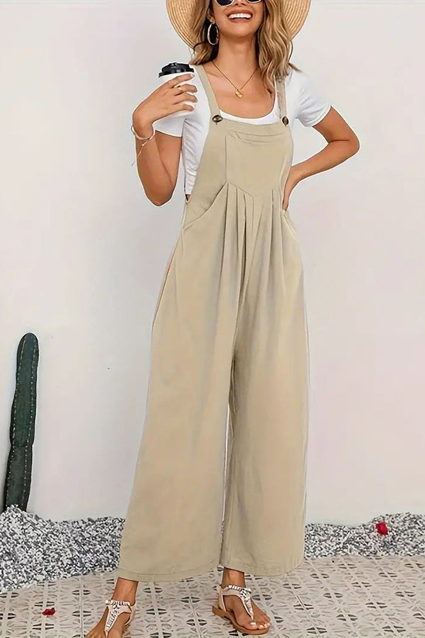 Women's Boho Sleeveless Jumpsuit with Pockets