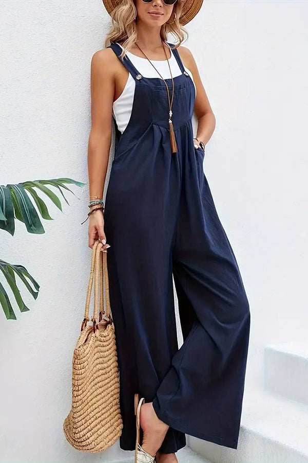 Women's Boho Sleeveless Jumpsuit with Pockets