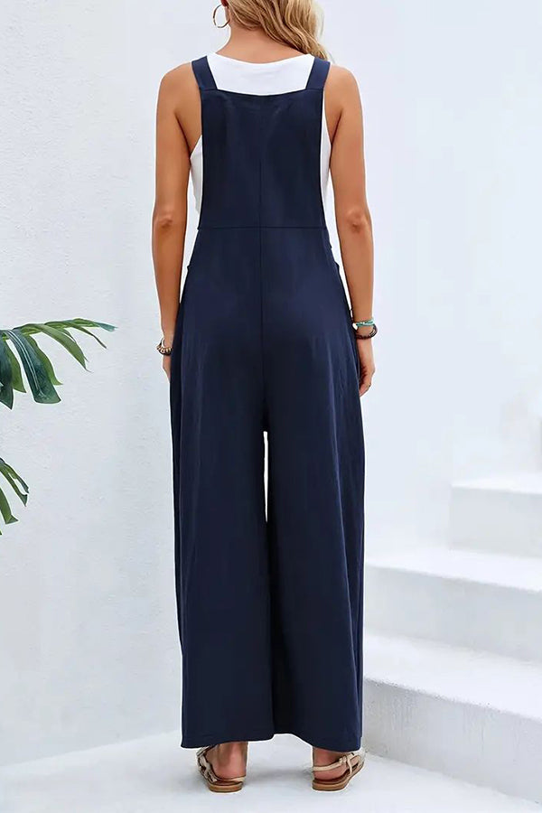 Women's Boho Sleeveless Jumpsuit with Pockets