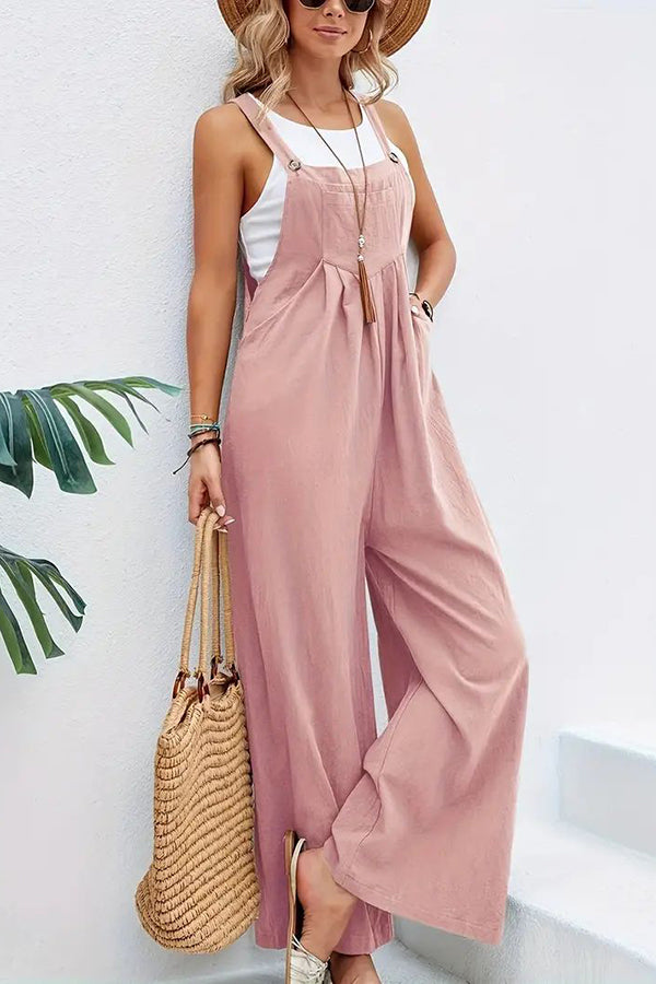 Women's Boho Sleeveless Jumpsuit with Pockets