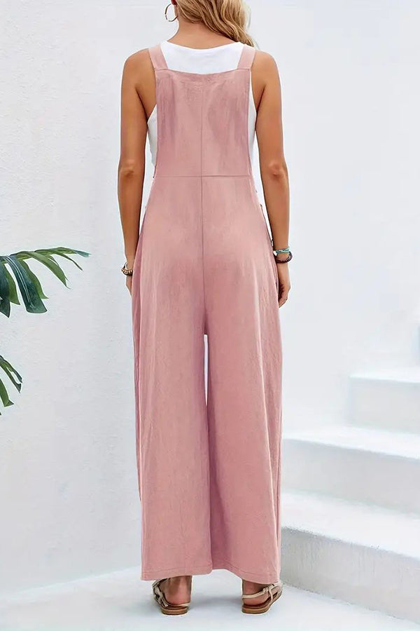 Women's Boho Sleeveless Jumpsuit with Pockets