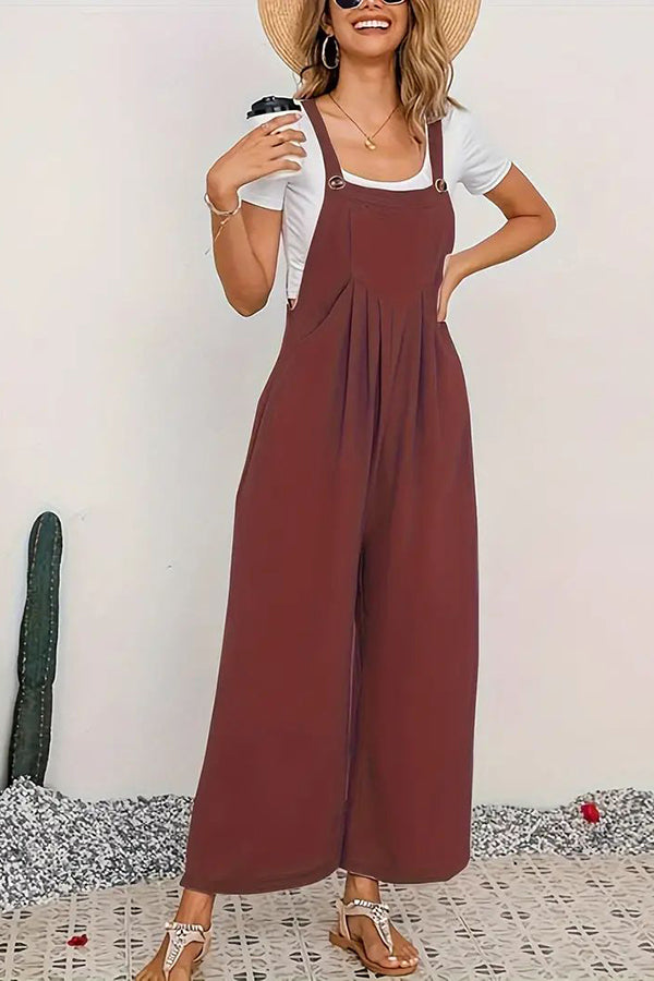 Women's Boho Sleeveless Jumpsuit with Pockets