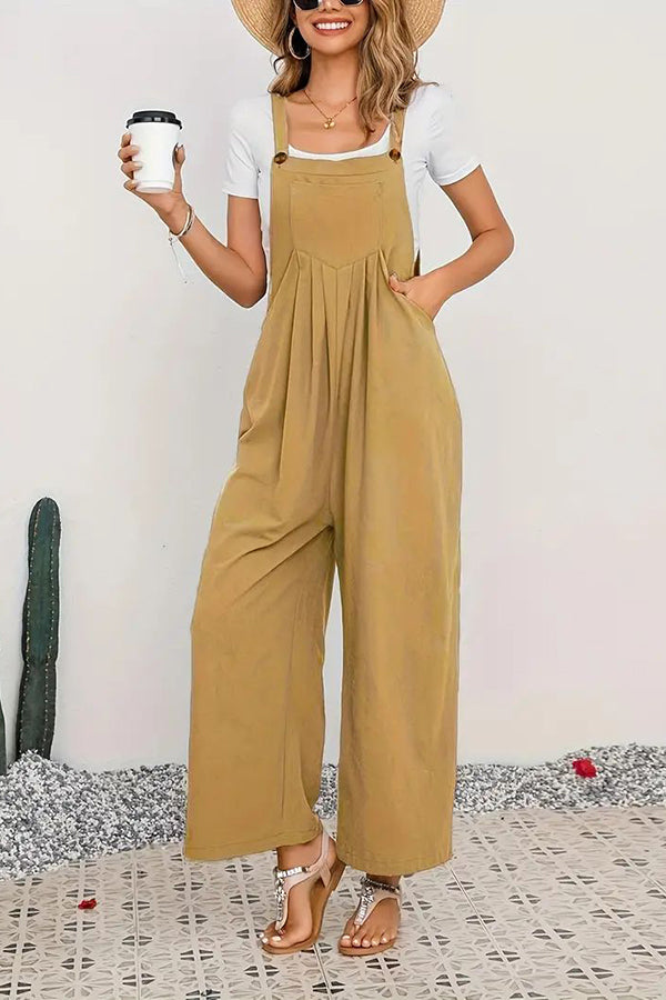 Women's Boho Sleeveless Jumpsuit with Pockets