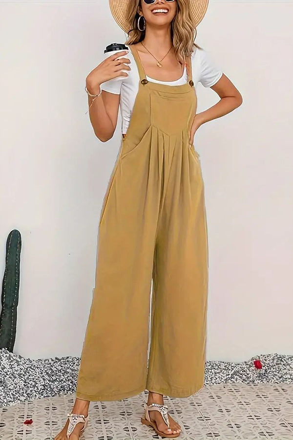 Women's Boho Sleeveless Jumpsuit with Pockets