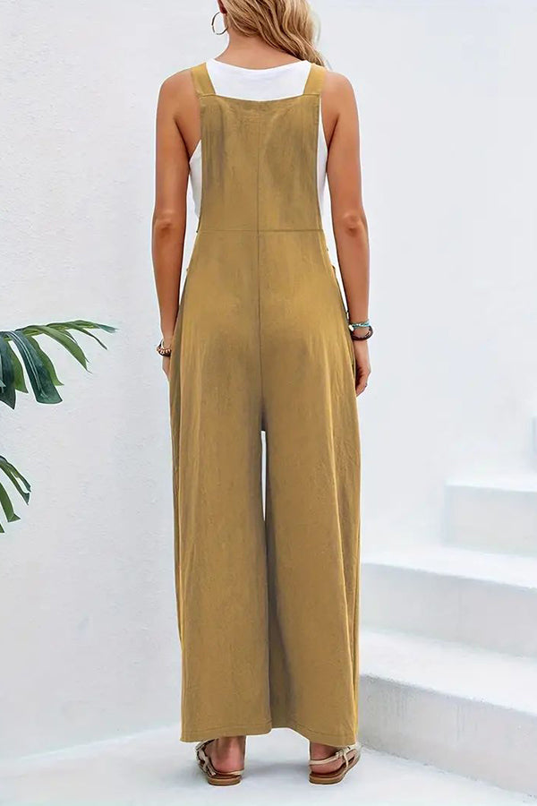 Women's Boho Sleeveless Jumpsuit with Pockets