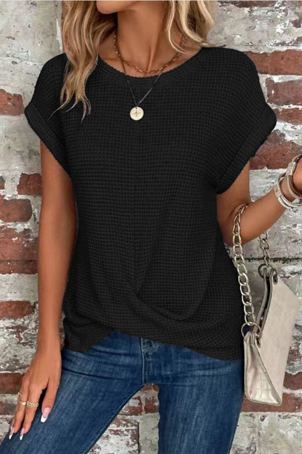 Elegant Summer T-Shirt with Twist Front