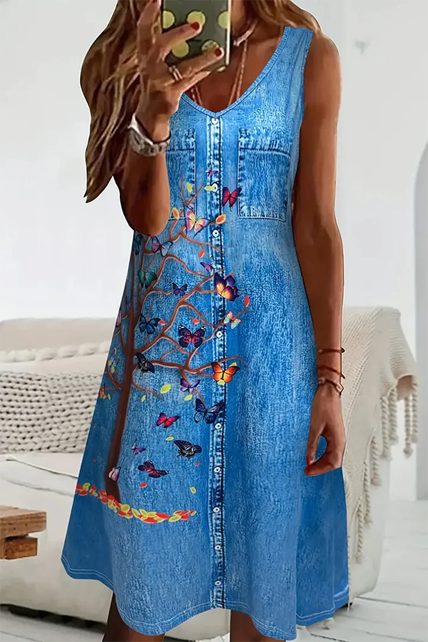 Loose Casual Denim Denim Dress