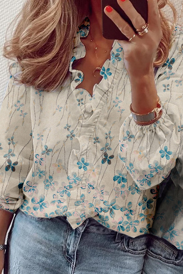 Printed Cotton Long-Sleeved Shirt