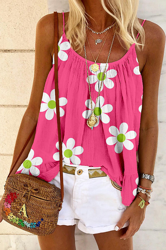 Hot Pink Casual Loose Camisole