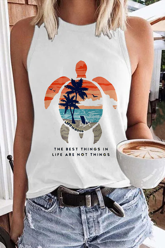 Coconut Tree Print Vacation Vest