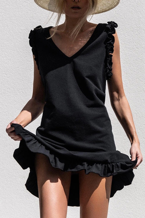 Ruffled Black Dress