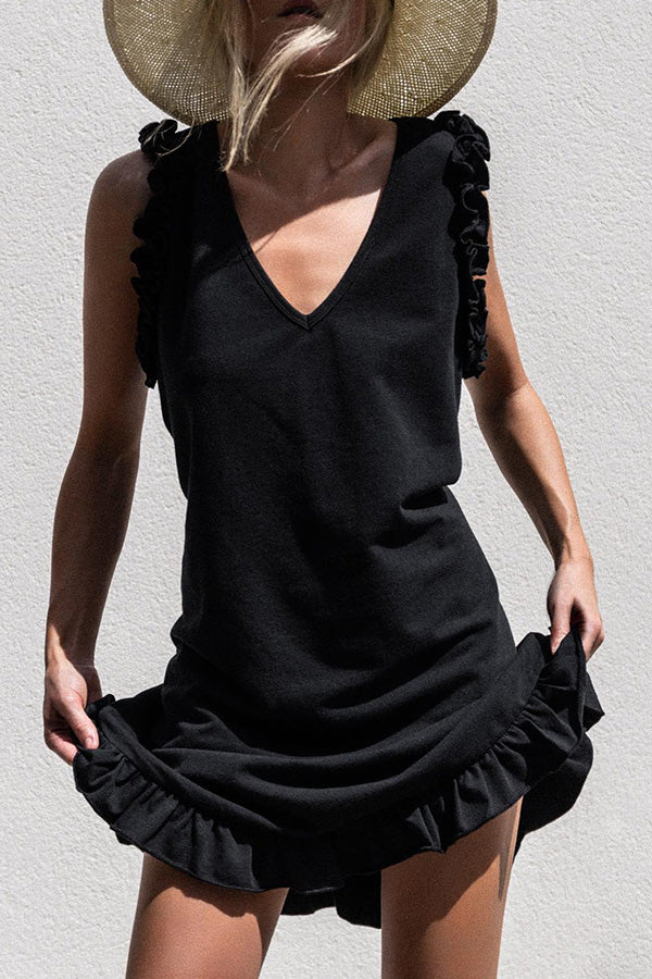 Ruffled Black Dress