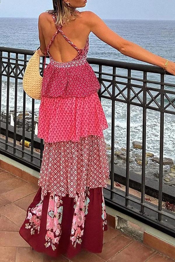 Ruffle Ethnic Maxi Dress