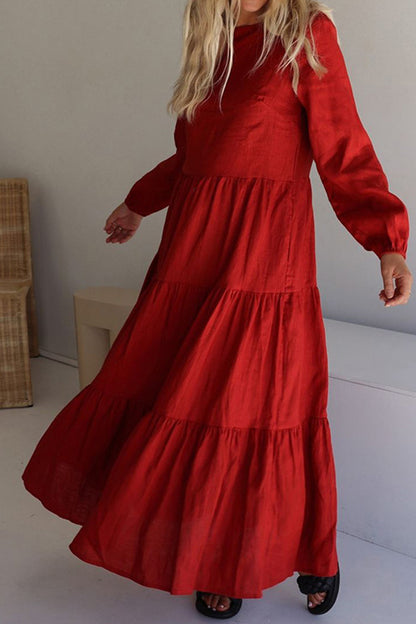 Bohemian Linen Solid Color Dress