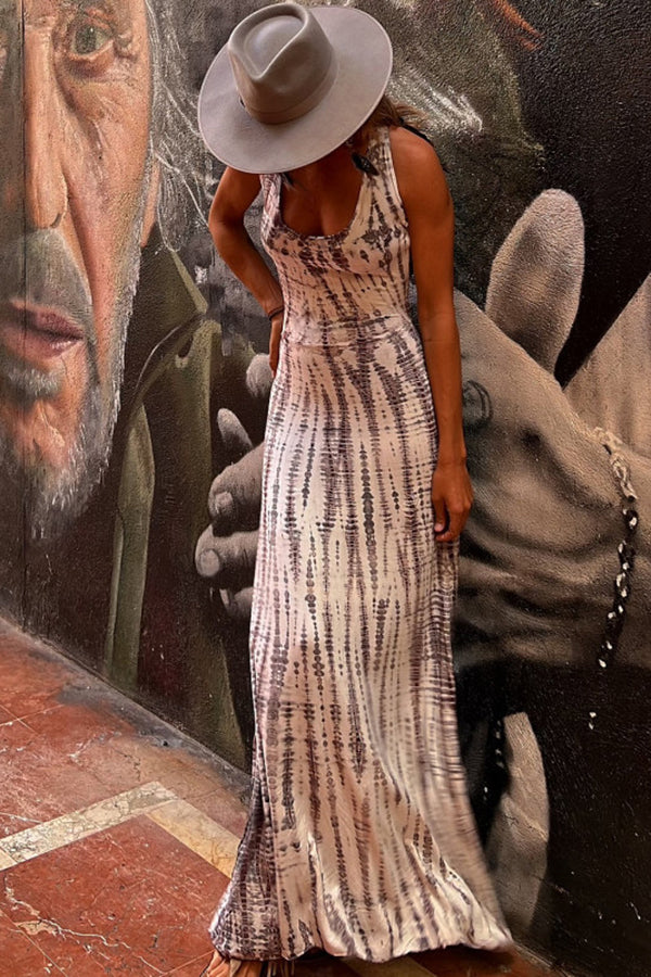 Bohemian Tie-Dye Maxi Dress