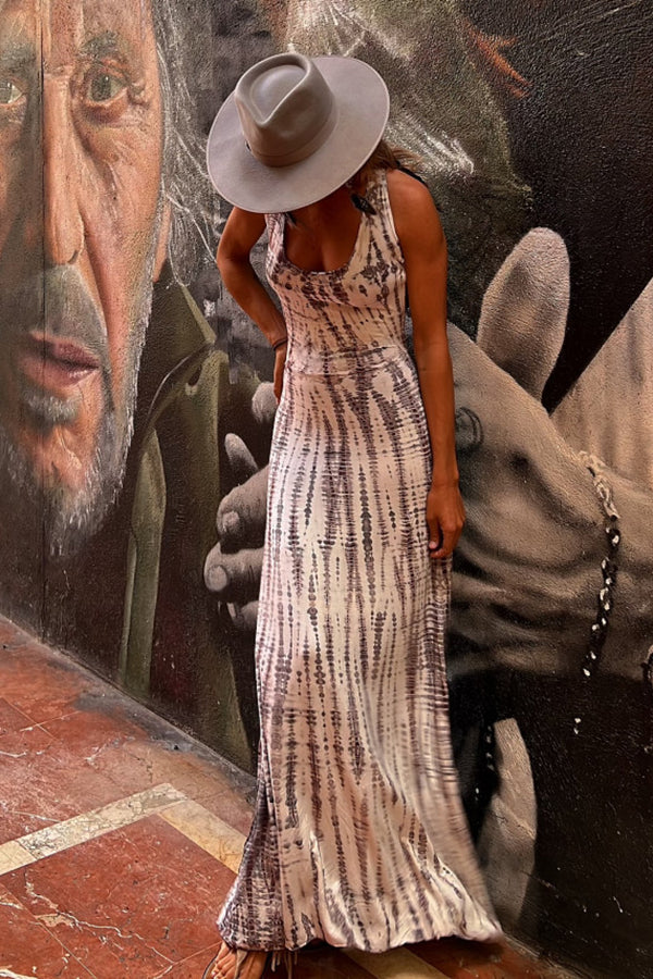 Bohemian Tie-Dye Maxi Dress