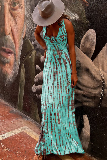 Bohemian Tie-Dye Maxi Dress