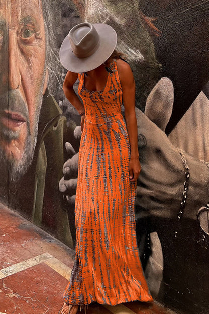 Bohemian Tie-Dye Maxi Dress