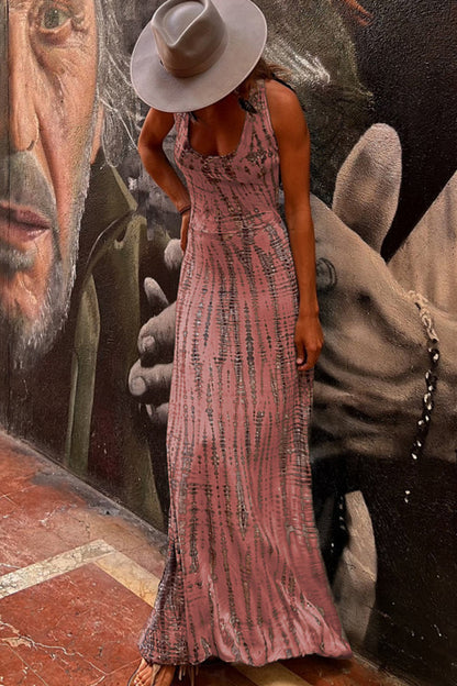 Bohemian Tie-Dye Maxi Dress