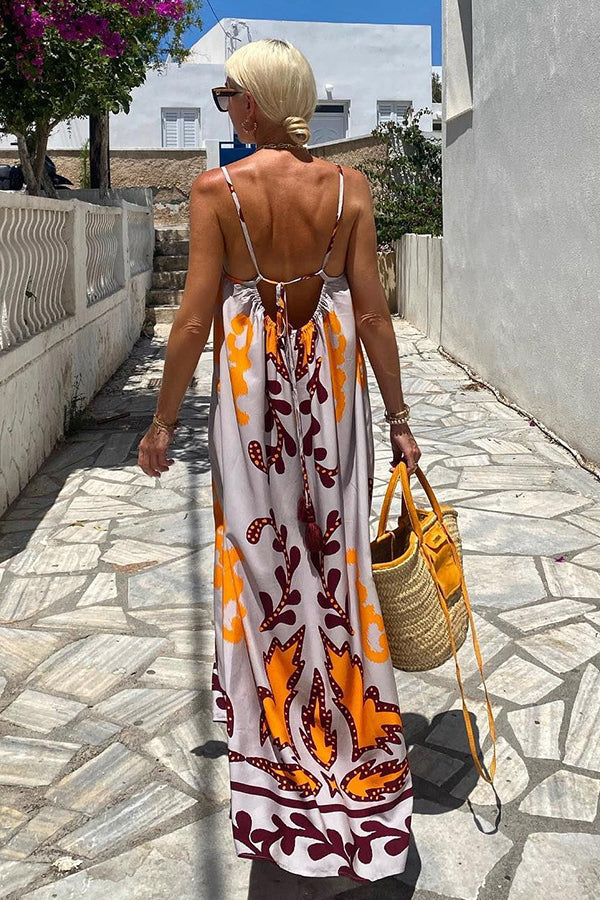 Sunday Color Palette Ethnic Printed Loose Cami Maxi Dress