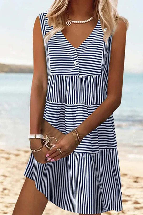 Cotton Striped Mini Dress