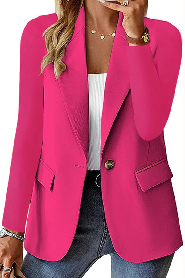 Lapel Collar Casual Plain Blazer