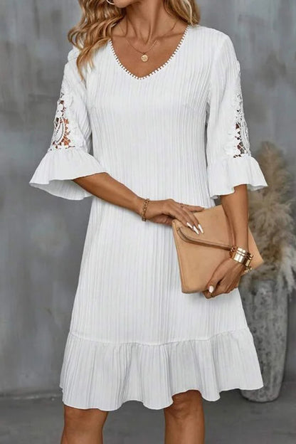 White Basic Midi Dress