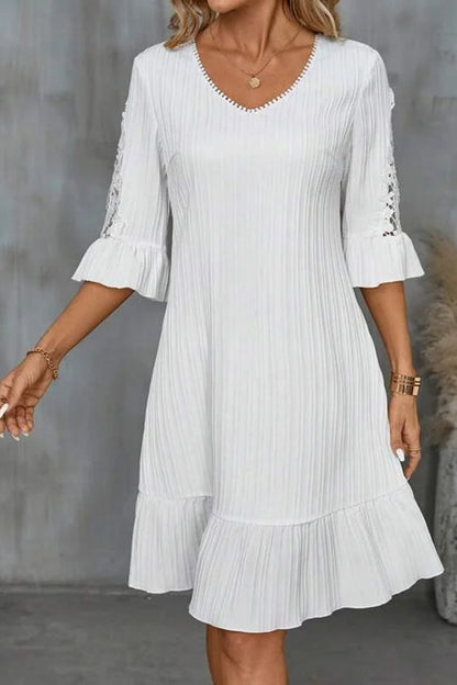 White Basic Midi Dress