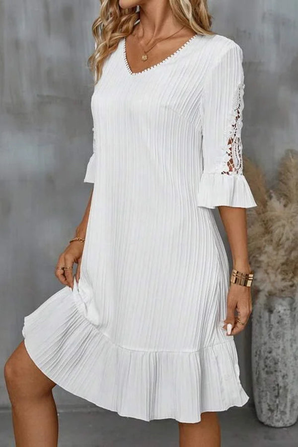 White Basic Midi Dress