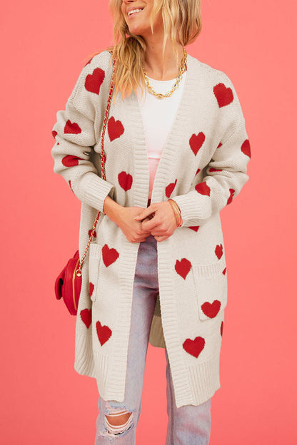 Valentine's Day Heart Knitted Cardigan