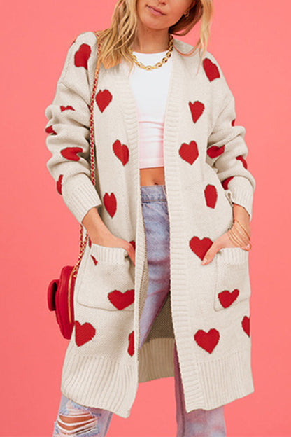 Valentine's Day Heart Knitted Cardigan