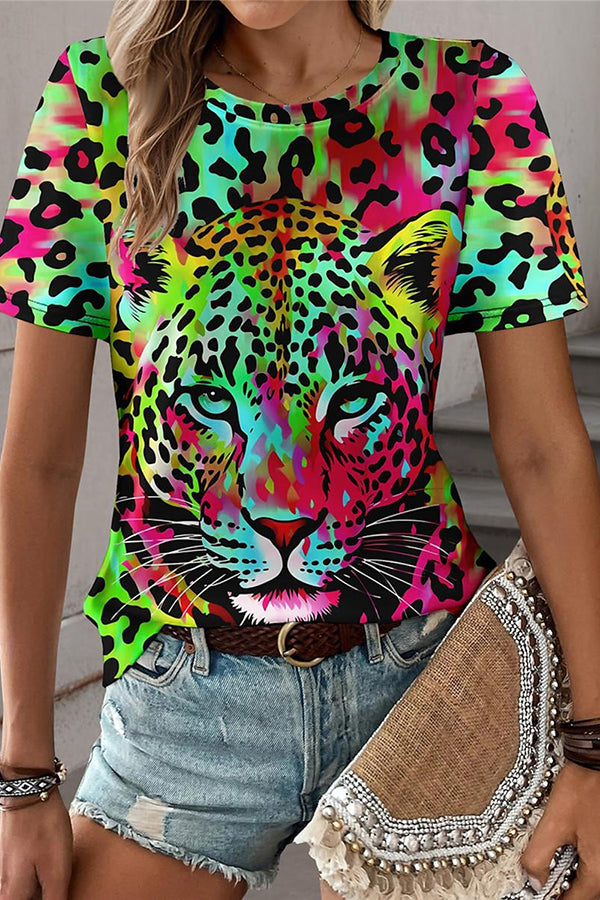 Women's T shirt Tee Leopard Daily Weekend