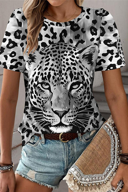 Women's T shirt Tee Leopard Daily Weekend