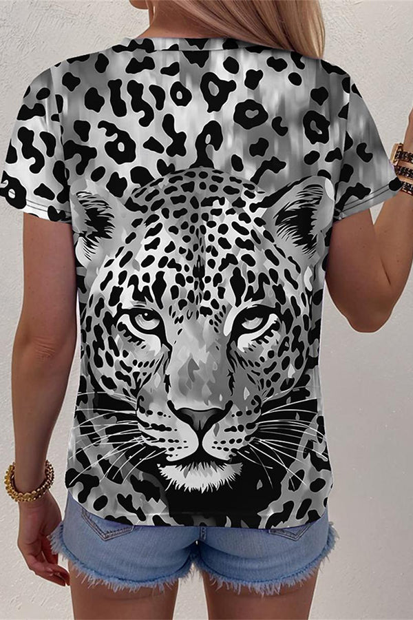 Women's T shirt Tee Leopard Daily Weekend