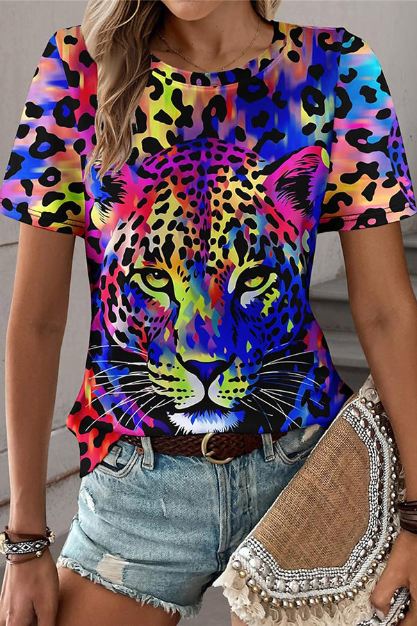 Women's T shirt Tee Leopard Daily Weekend