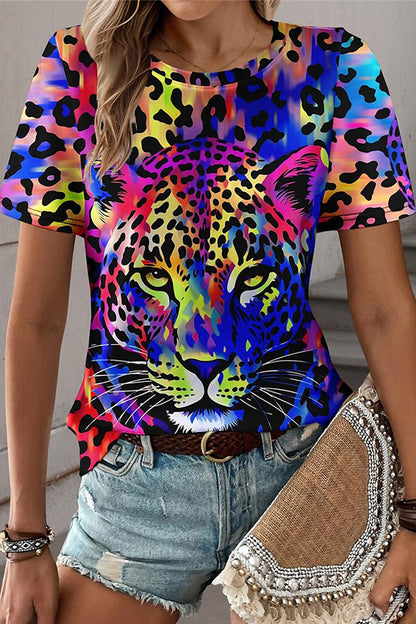 Women's T shirt Tee Leopard Daily Weekend